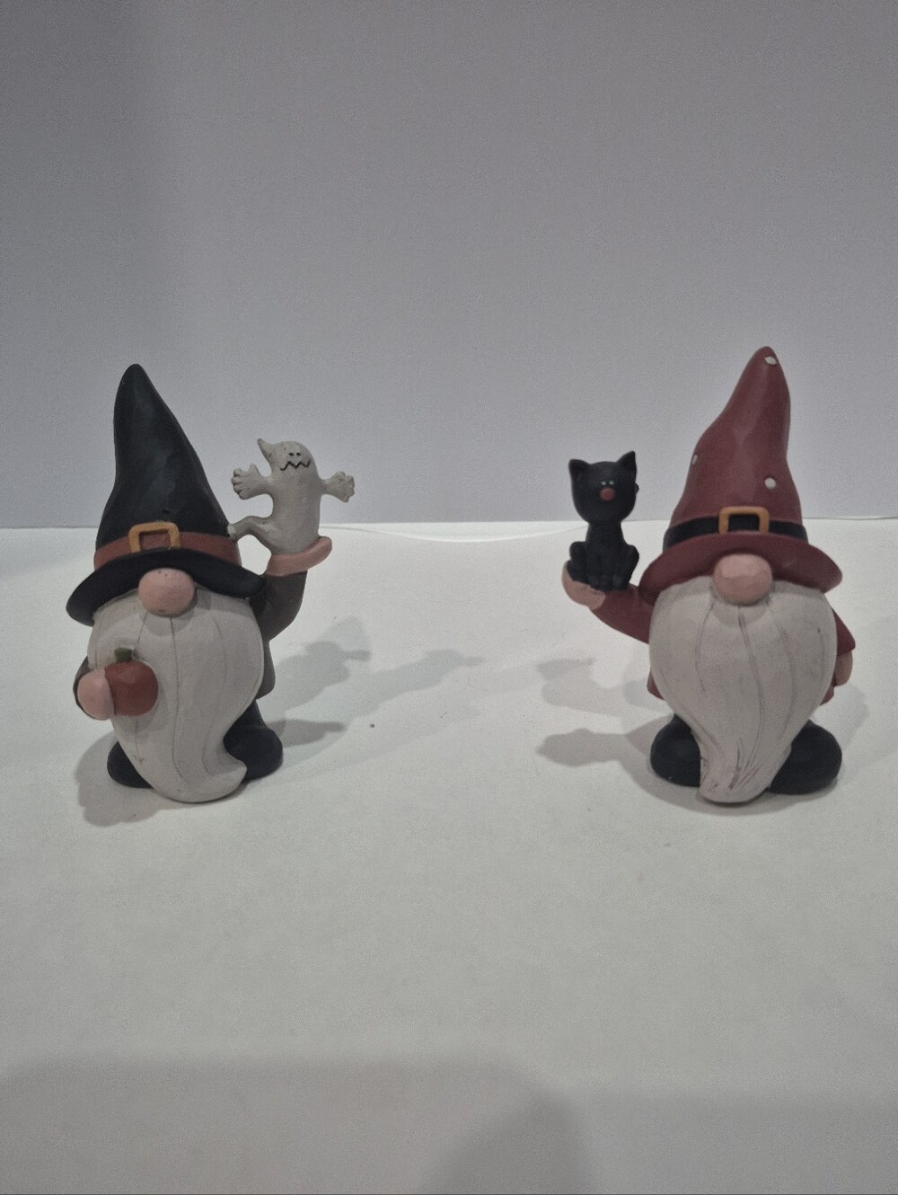Miniture Resin Blossom Bucket Halloween Gnomes Decor Lot Of Two Figures